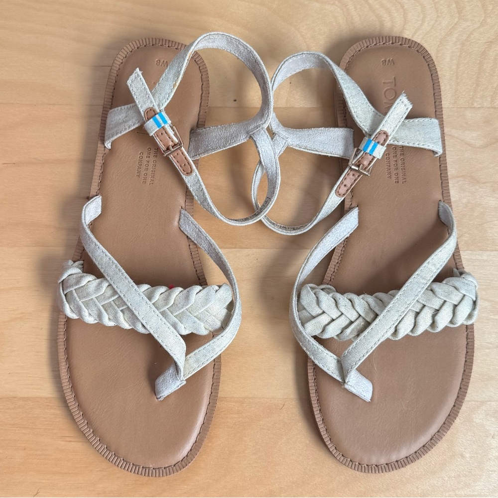 Toms Gold Braided Sandals